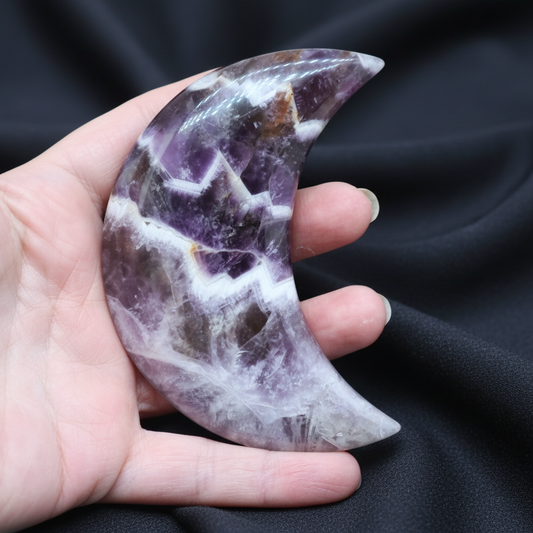 Lune polie en Améthyste chevron 134g (PRGFL397-2)