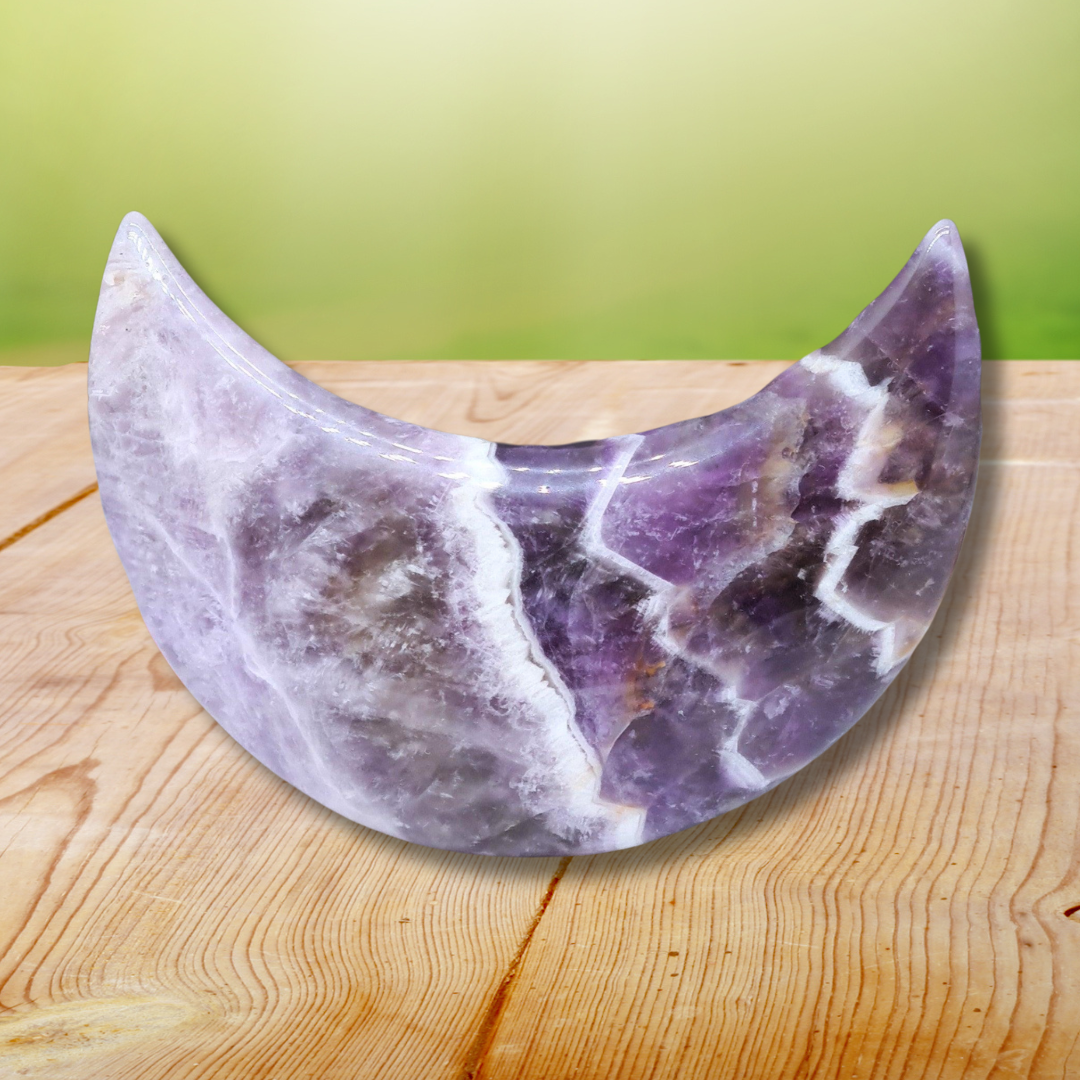 Lune polie en Améthyste chevron 134g (PRGFL397-2)