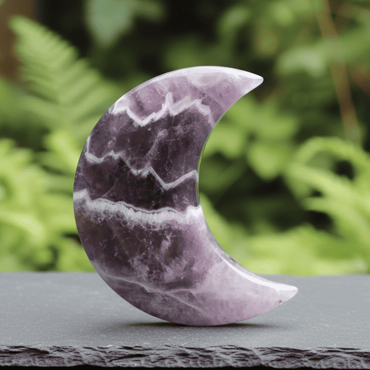 Lune polie en Améthyste chevron 134g (PRGFL397 - 2)