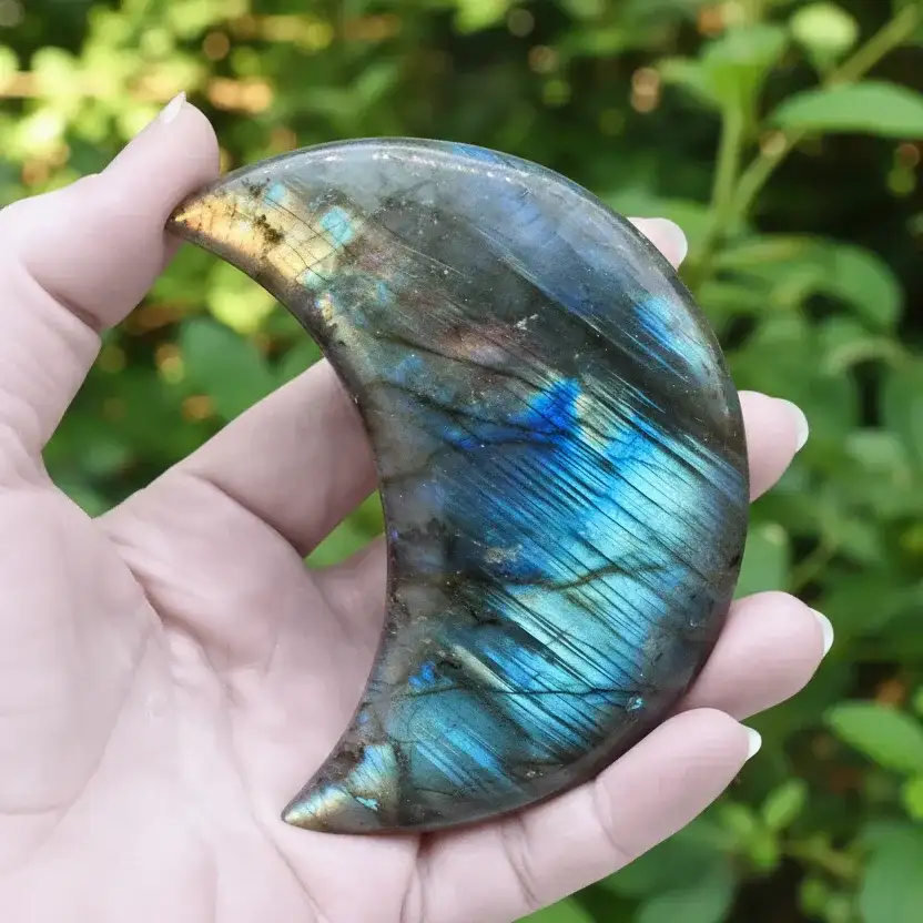 Lune polie en Labradorite 139g (PRGFL397 - 5)
