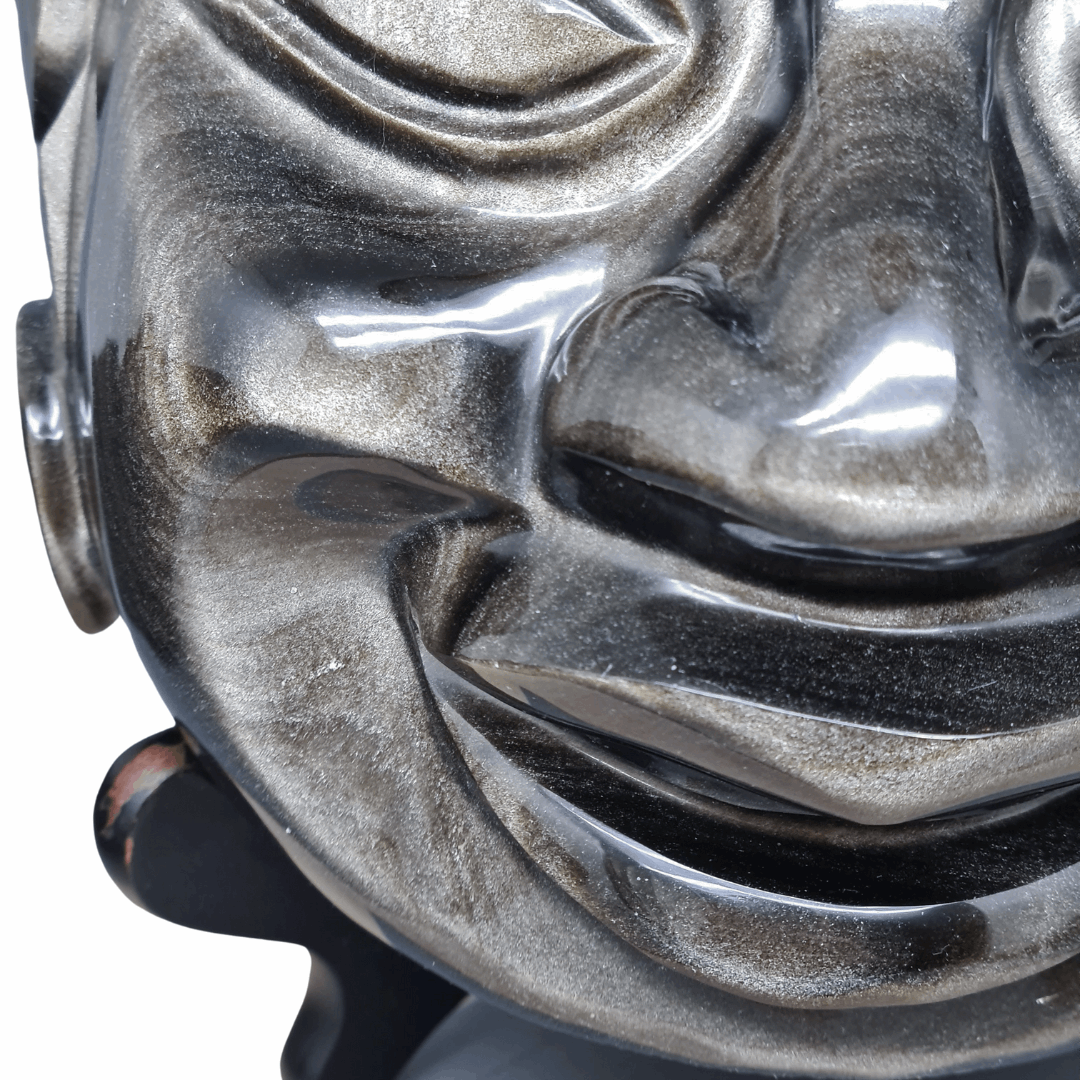 Tête masque Maya en Obsidienne dorée (PRGFL705) - ENAE Minéraux