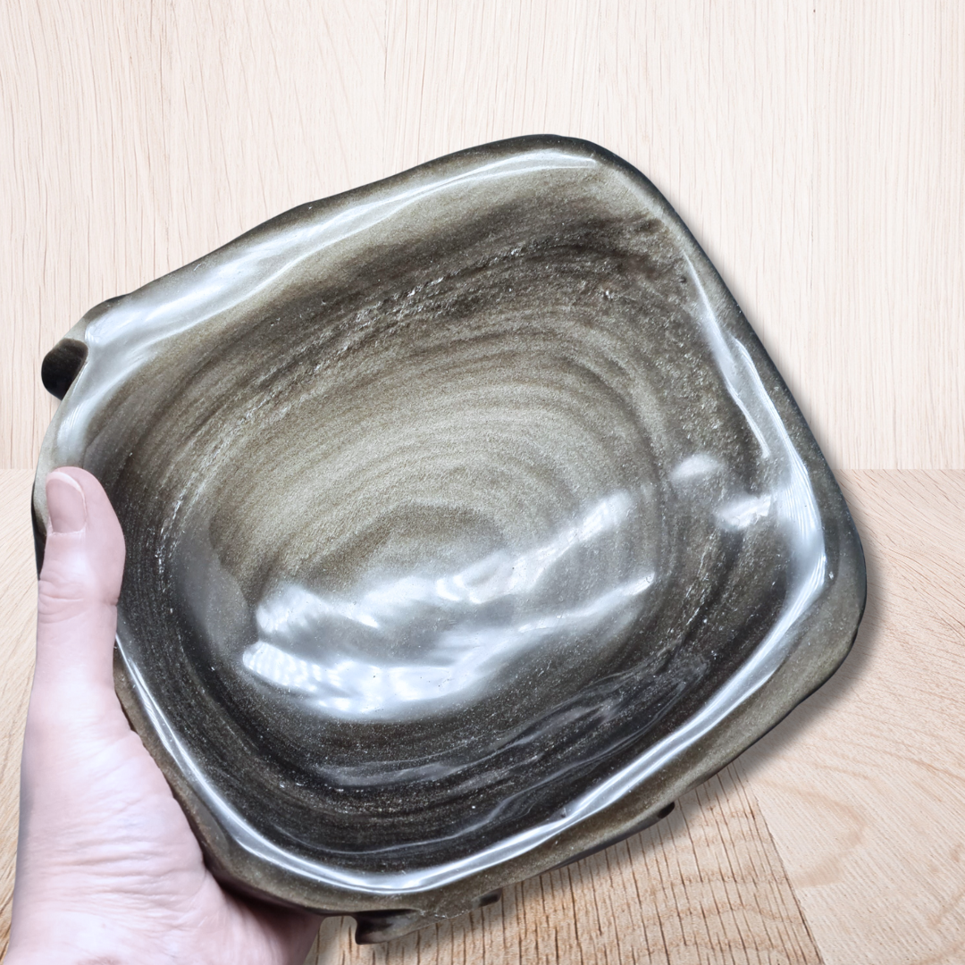 Tête masque Maya en Obsidienne dorée 2177g (PRGFL705) - ENAE Minéraux