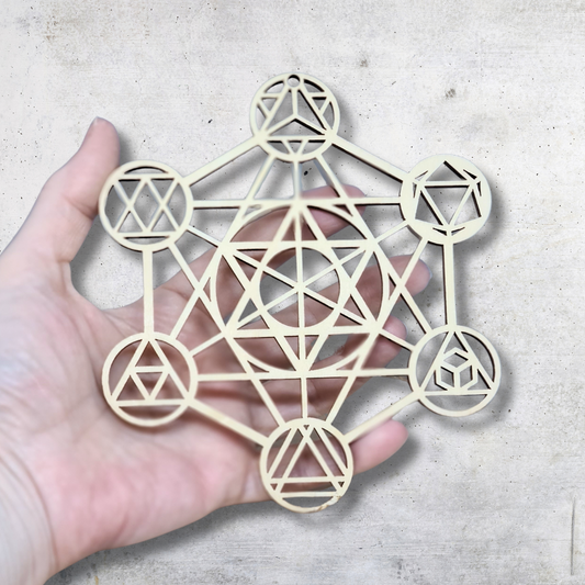 Cube de Metatron 3D en bois 14 cm