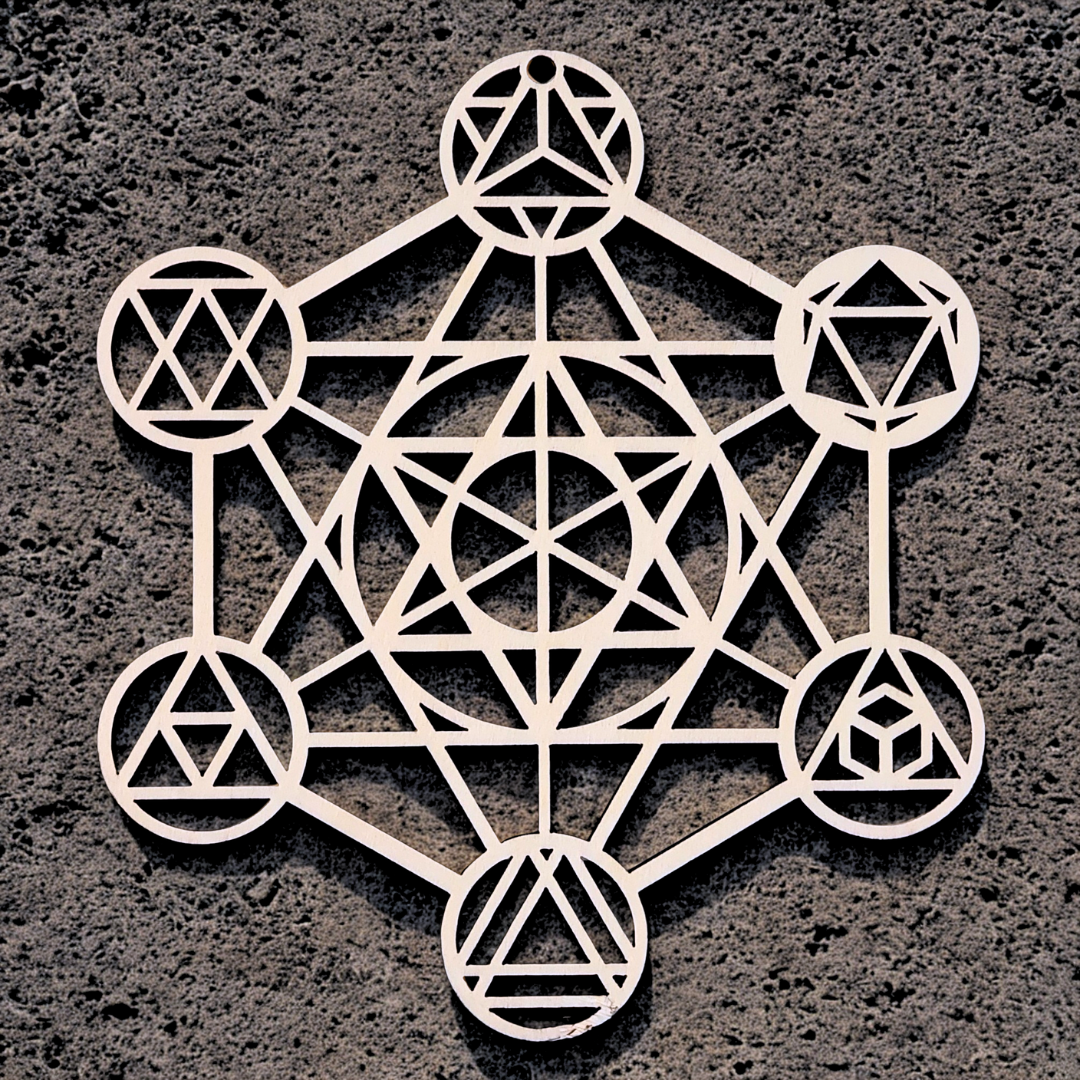 Cube de Metatron 3D en bois 14 cm