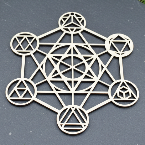 Cube de Metatron 3D en bois 14 cm