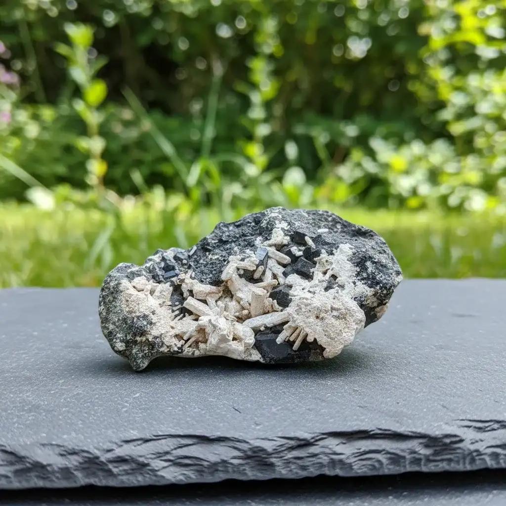 Néphéline sur Schorlomite brute 96g (MB220)