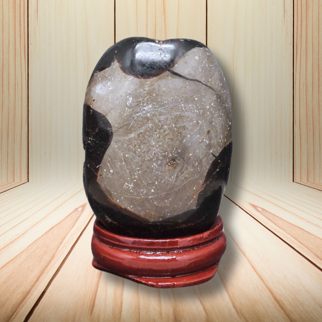 Œuf en Septaria brut et poli 94g (PRGFL588-1) - ENAE Minéraux