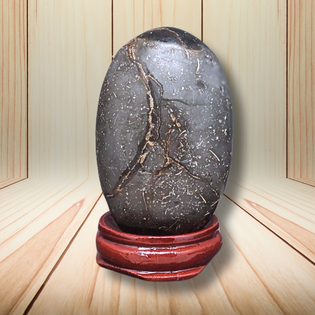 Œuf en Septaria brut et poli 83g (PRGFL588-2) - ENAE Minéraux