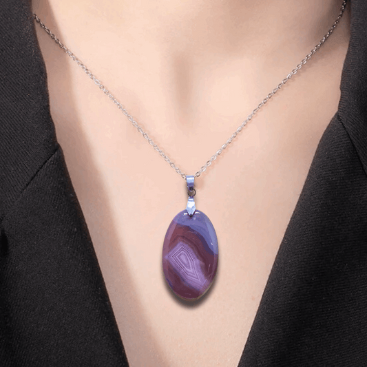 Pendentif en Agate du Botswana (PE2028) - ENAE Minéraux