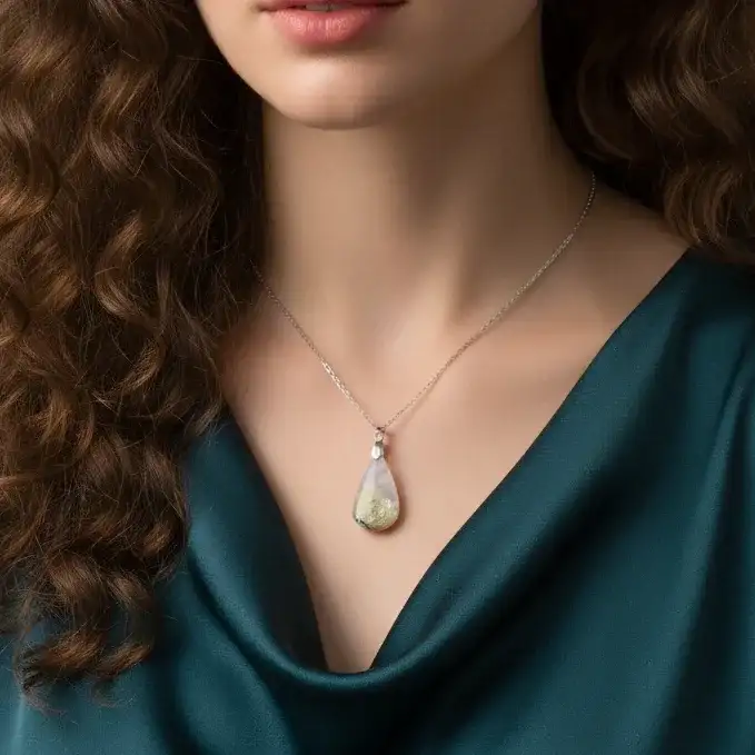 Pendentif en Agate tigrée à dendrites (PE1785)