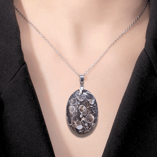 Pendentif en Agate à Turritelles (PE605) - ENAE Minéraux