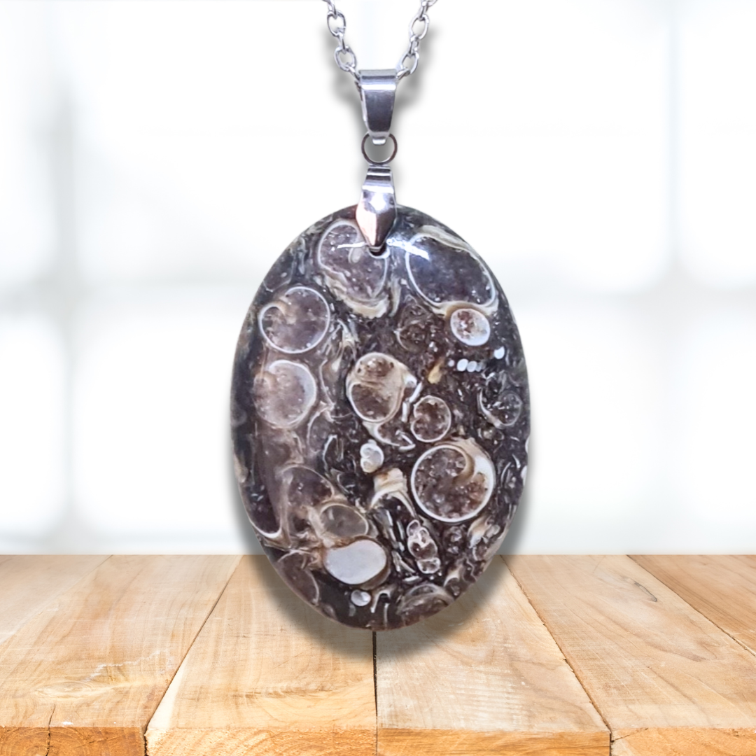 Pendentif en Agate à Turritelles (PE605)