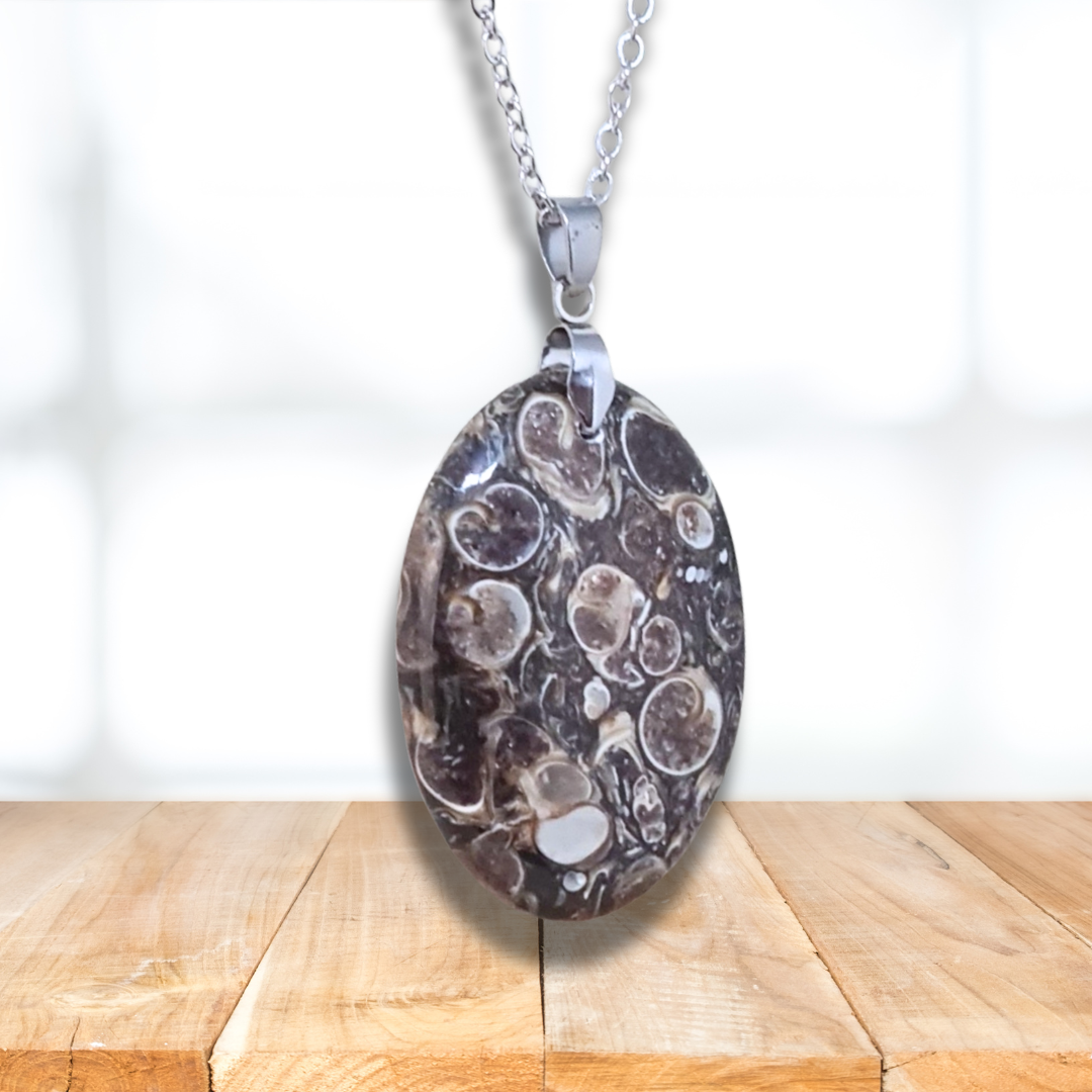 Pendentif en Agate à Turritelles (PE605)