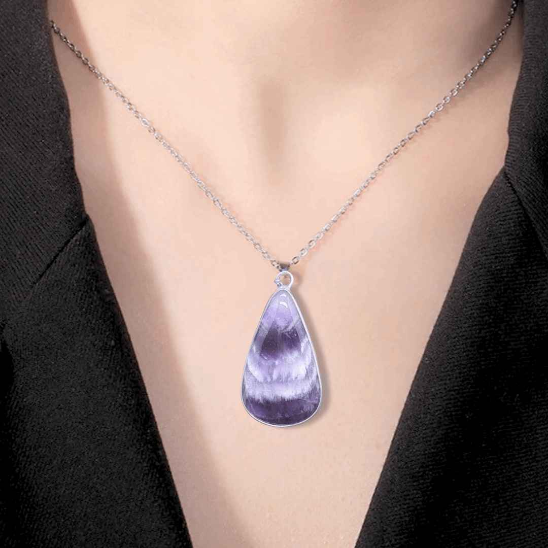 Pendentif serti en Améthyste chevron (PE1760)