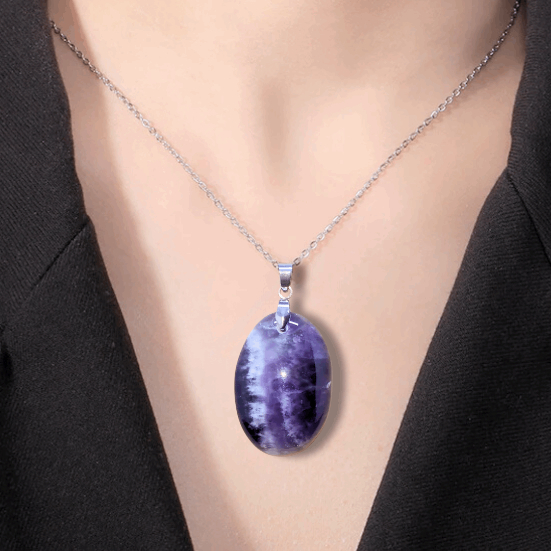 Pendentif en Améthyste Chevron (PE1616-1)