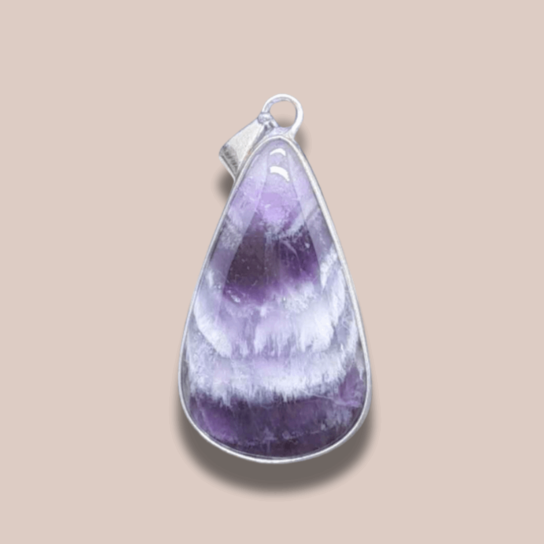 Pendentif serti en Améthyste chevron (PE1760)