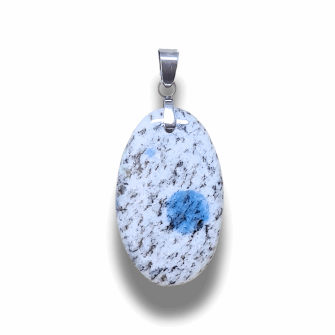 Pendentif en K2 (Granite et Azurite) (PE1782)