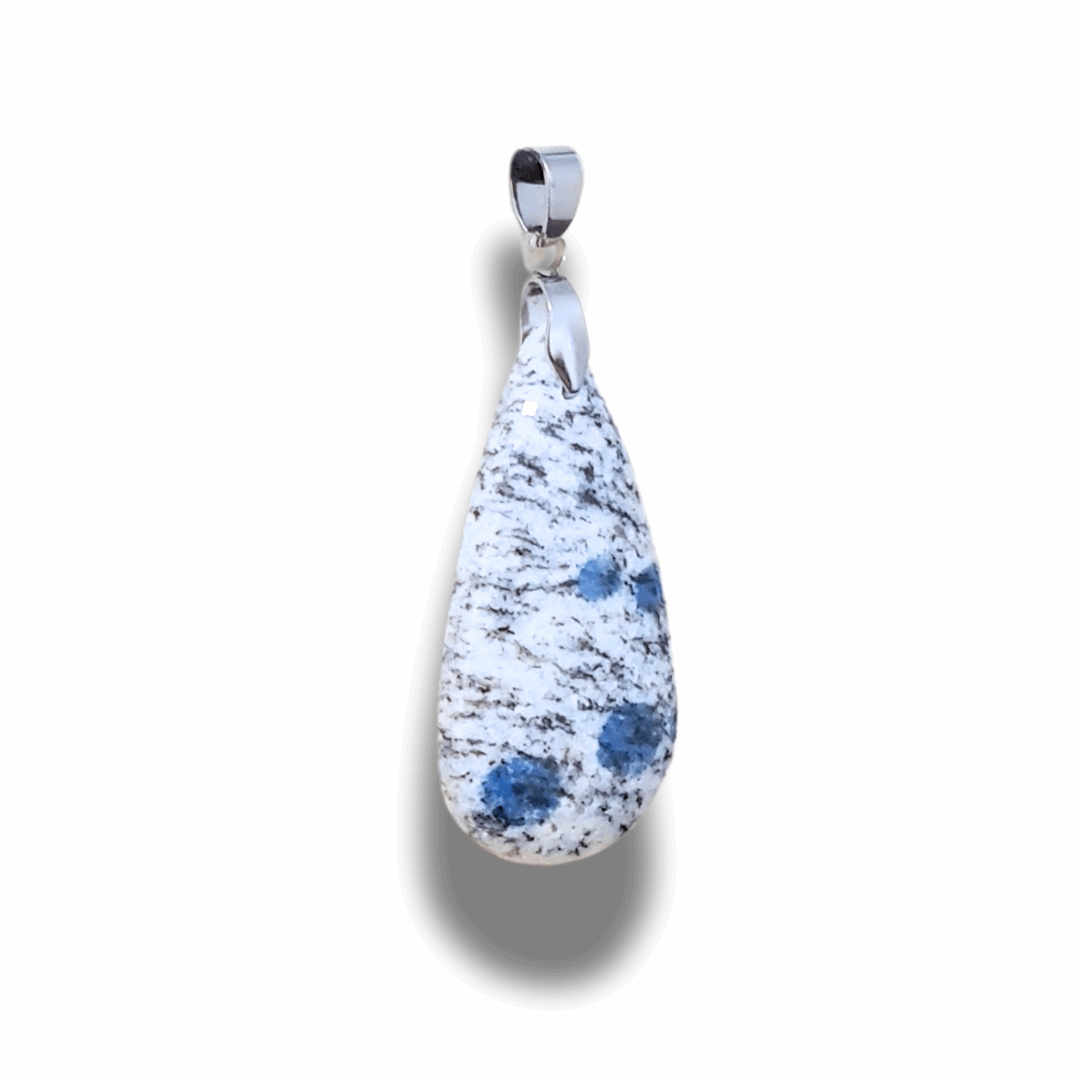 Pendentif en K2 (Granite et Azurite) (PE1781)