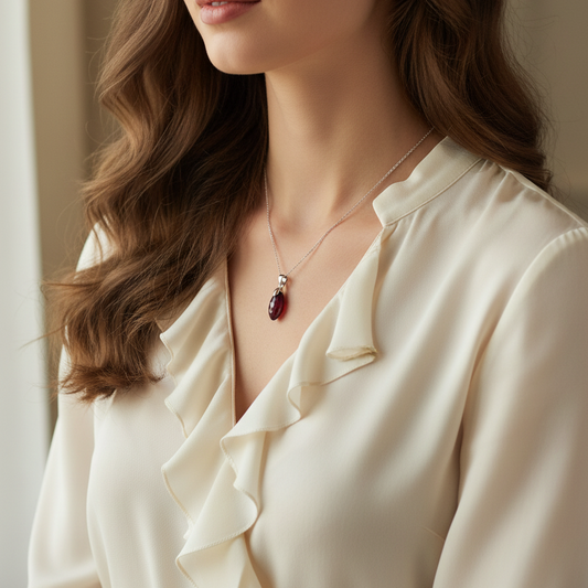 Pendentif en Grenat Rhodolite (PE2049) - ENAE Minéraux