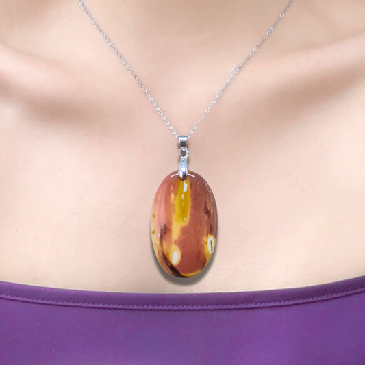 Pendentif en Jaspe Mookaïte (PE876) - ENAE Minéraux