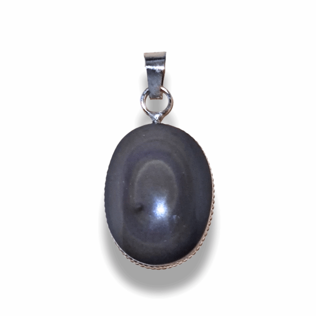Pendentif serti en Obsidienne Œil Céleste (PE1862) - ENAE Minéraux