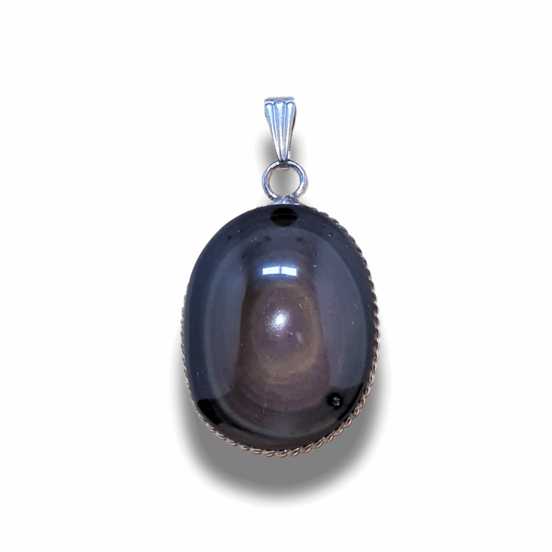 Pendentif serti en Obsidienne Œil Céleste (PE1862) - ENAE Minéraux