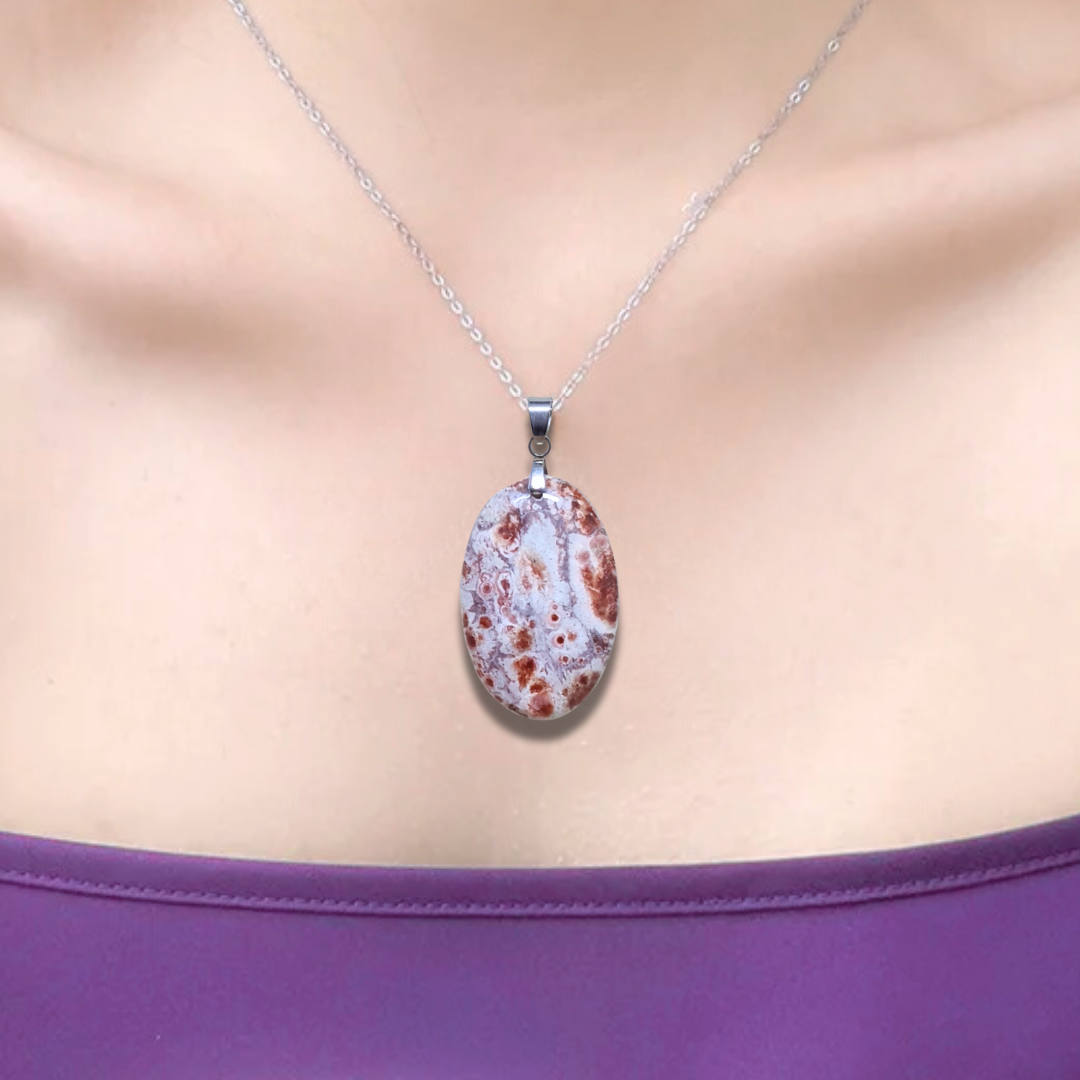 Pendentif en Rhyolite Œil d'Oiseau (PE836) - ENAE Minéraux