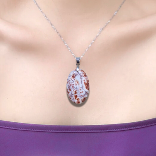 Pendentif en Rhyolite Œil d'Oiseau (PE836) - ENAE Minéraux