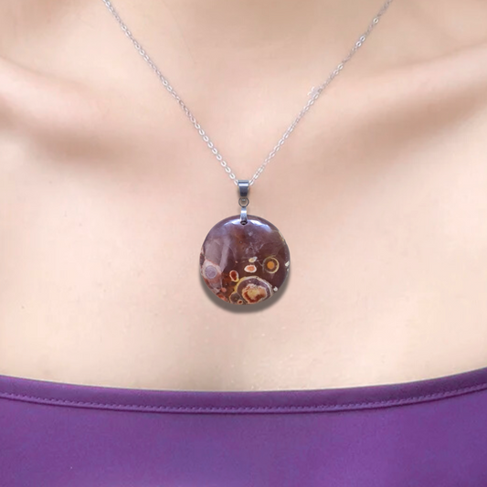 Pendentif en Rhyolite Œil d'Oiseau (PE898) - ENAE Minéraux