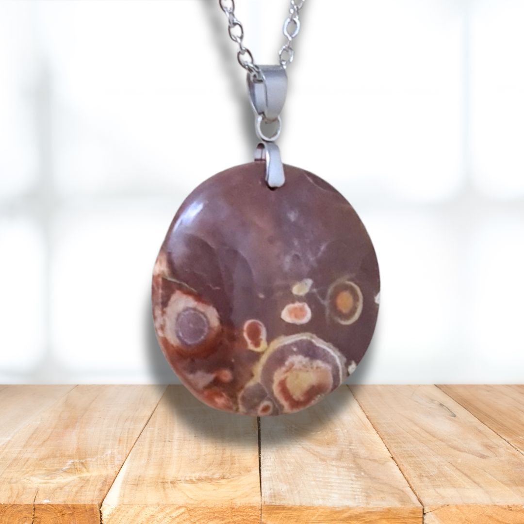 Pendentif en Rhyolite Œil d'Oiseau (PE898) - ENAE Minéraux