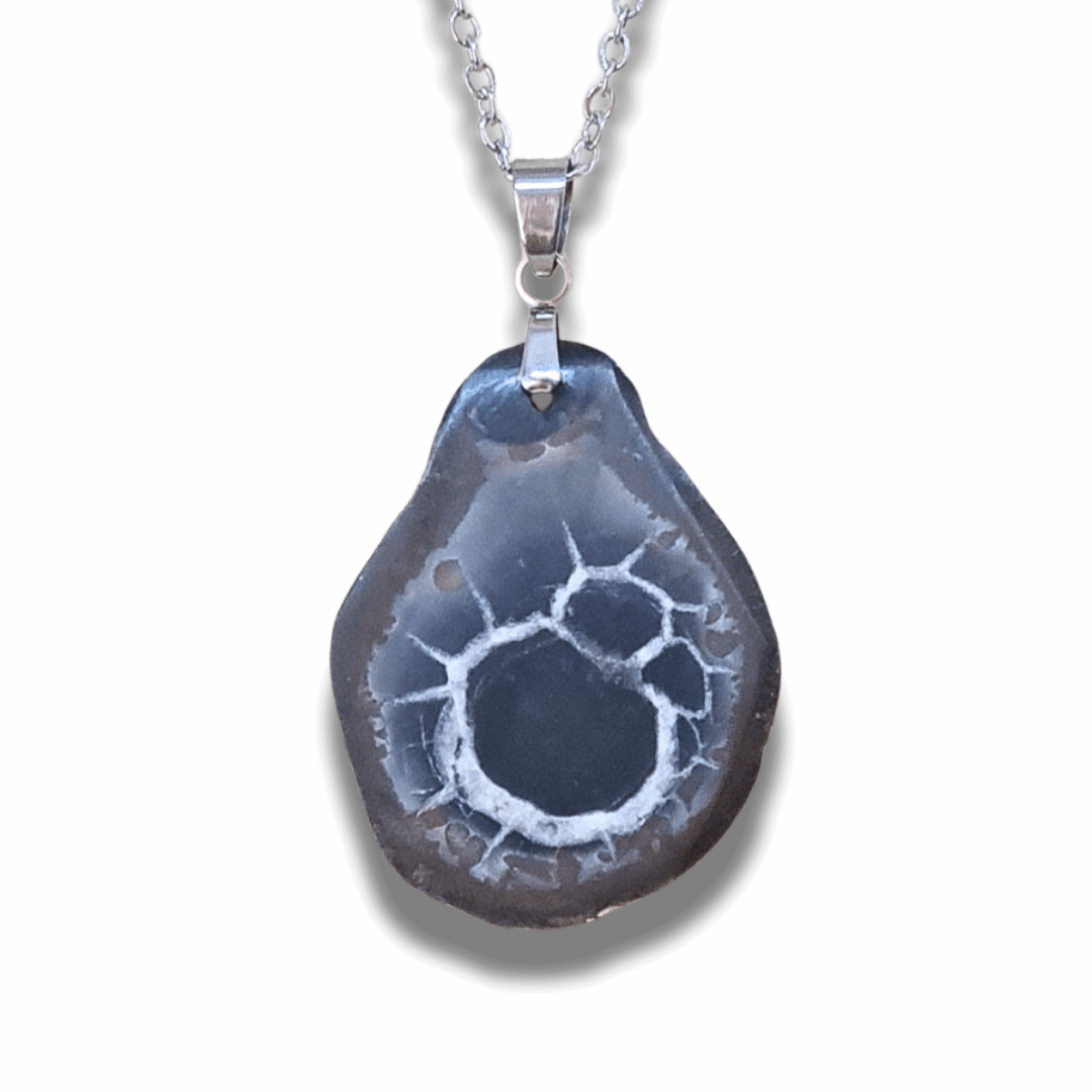 Pendentif en Septaria dos brut (PE1331) - ENAE Minéraux