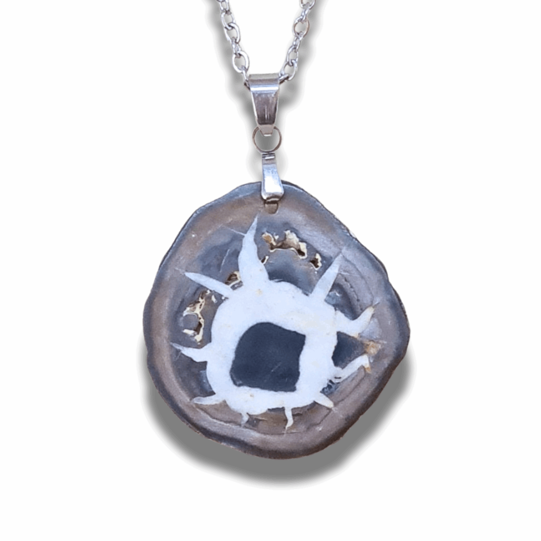 Pendentif en Septaria dos brut (PE1329) - ENAE Minéraux
