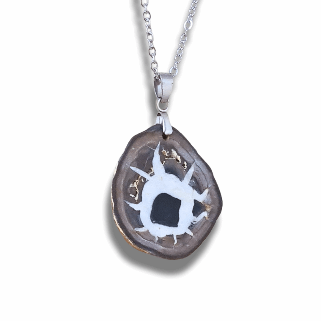 Pendentif en Septaria dos brut (PE1329) - ENAE Minéraux