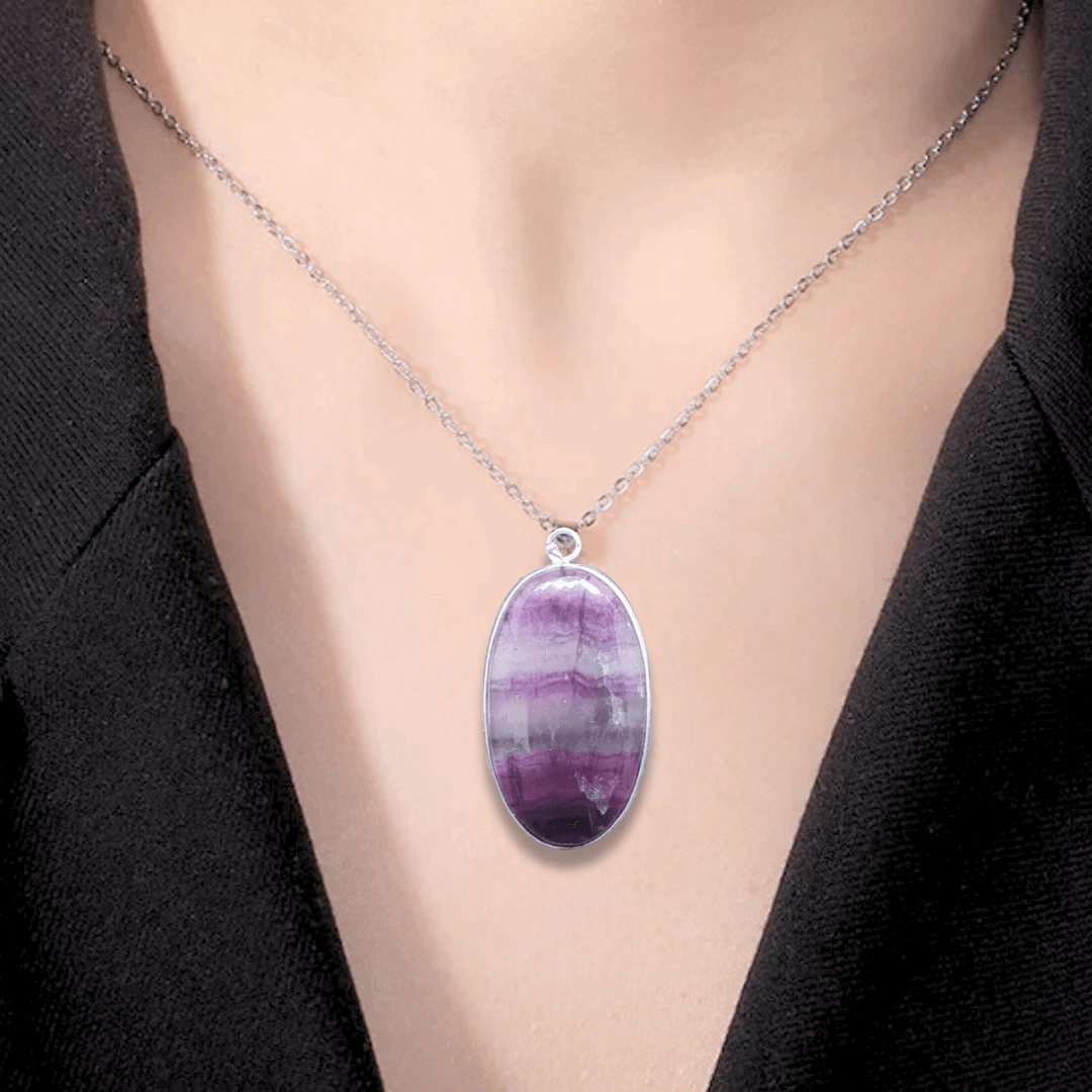 Pendentif serti en Fluorite (PE1768) - ENAE Minéraux