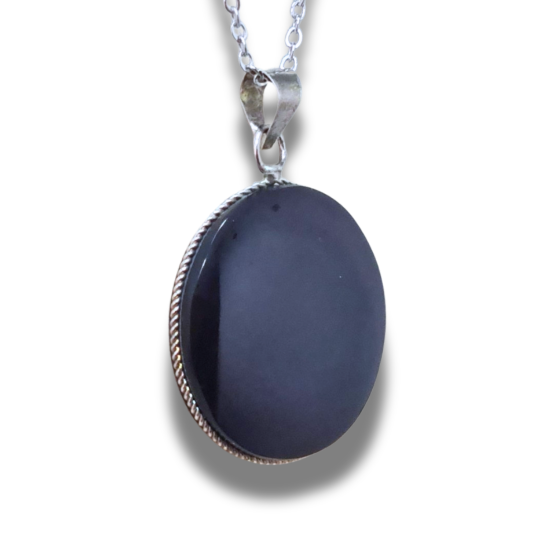 Pendentif serti en Obsidienne Œil Céleste (PE1865)