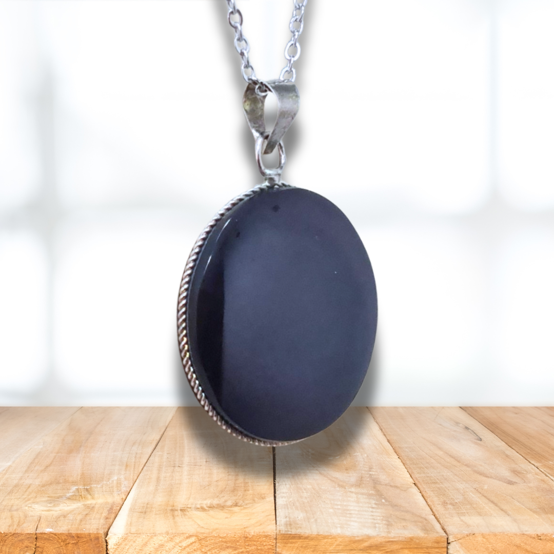 Pendentif serti en Obsidienne Œil Céleste (PE1865)