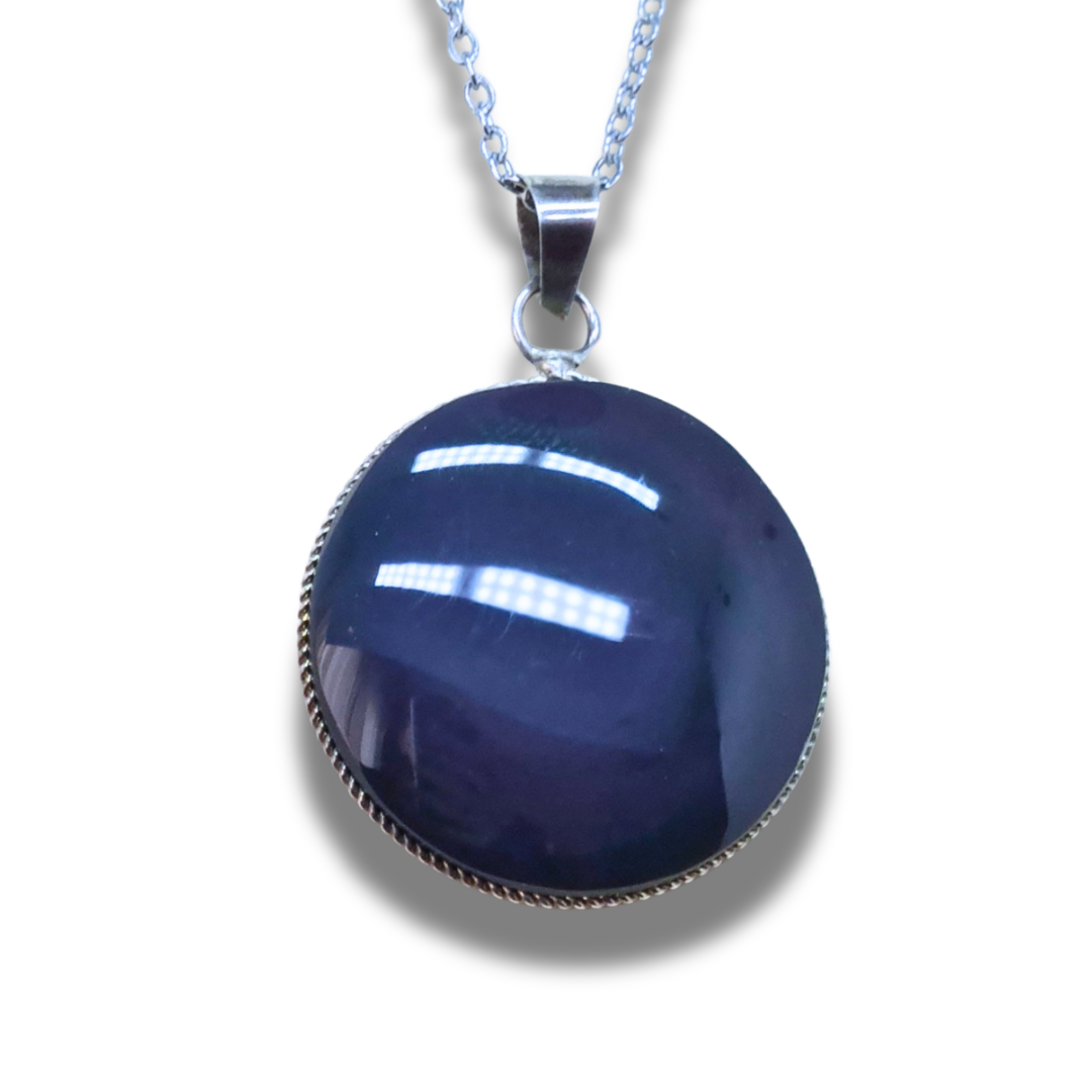 Pendentif serti en Obsidienne Œil Céleste (PE1865)