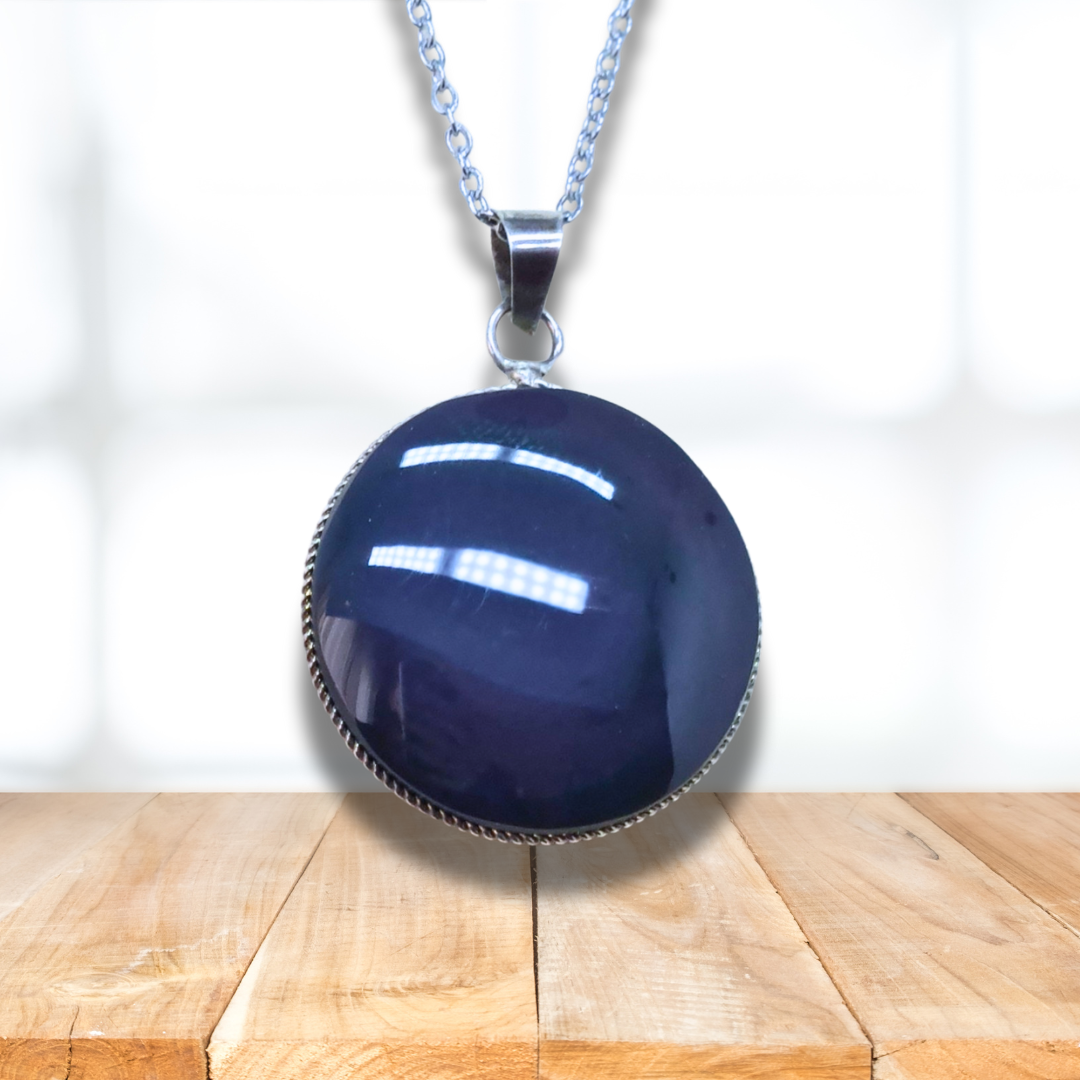 Pendentif serti en Obsidienne Œil Céleste (PE1865)
