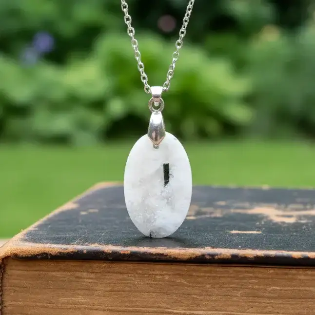 Pendentif en Tourmaline verte et Quartz face brute (PE1844 - 2)