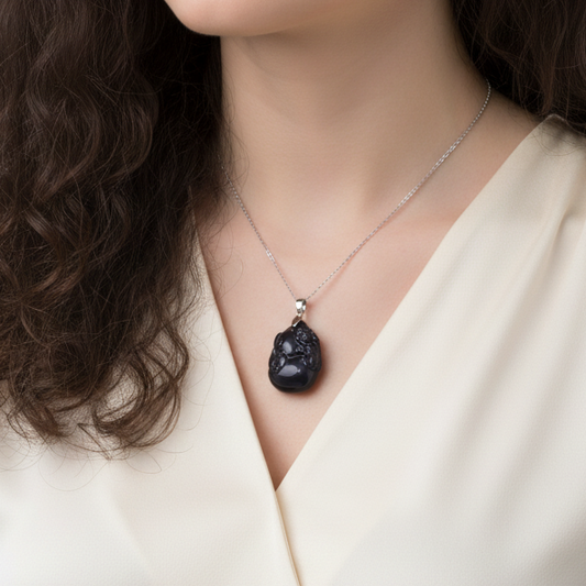 Pendentif Pixiu en Obsidienne Œil Céleste (PE1217-1)