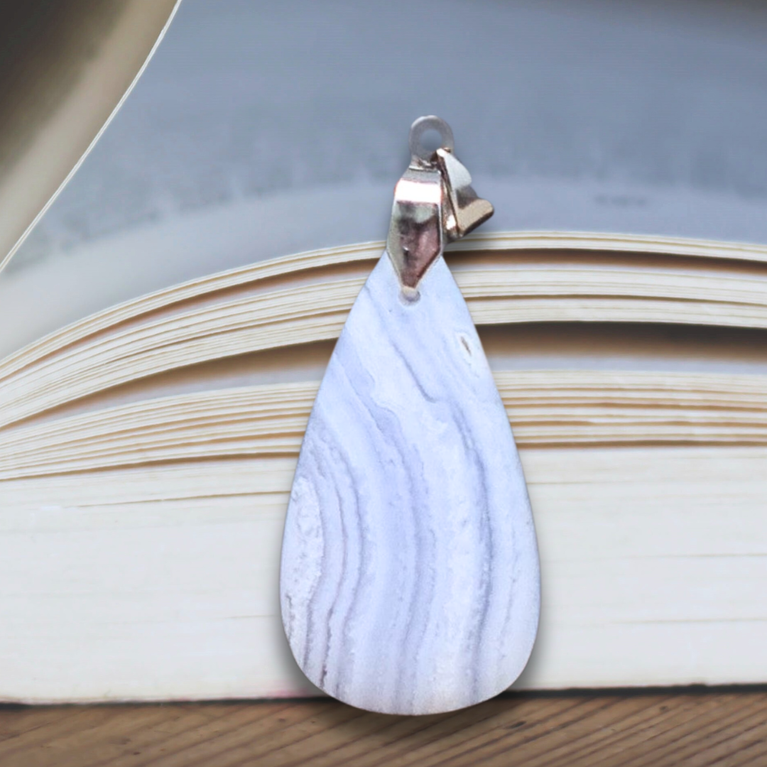 Pendentif en Agate bleue (PE1474)