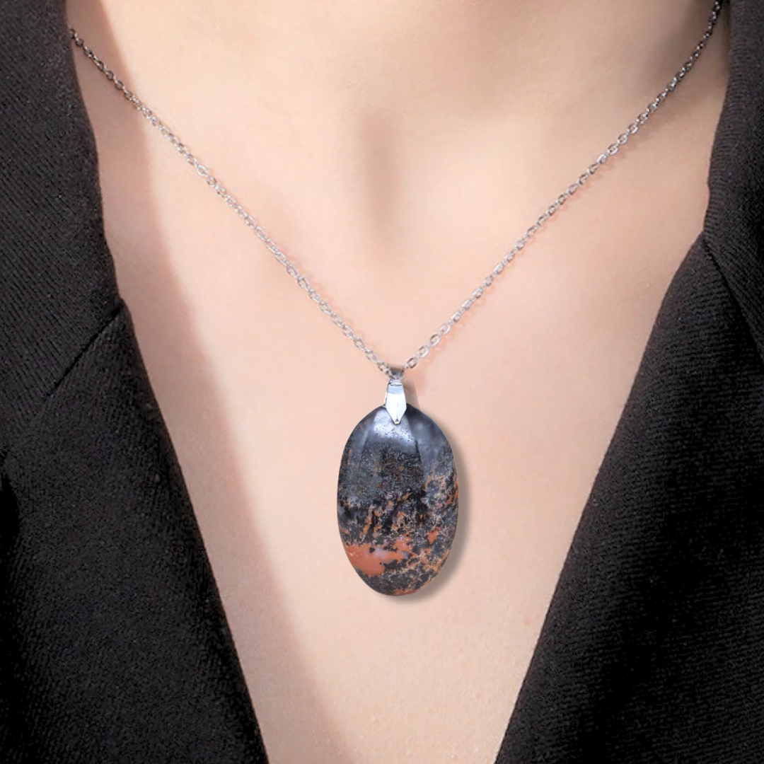 Pendentif en Agate Dendritique (PE1379)