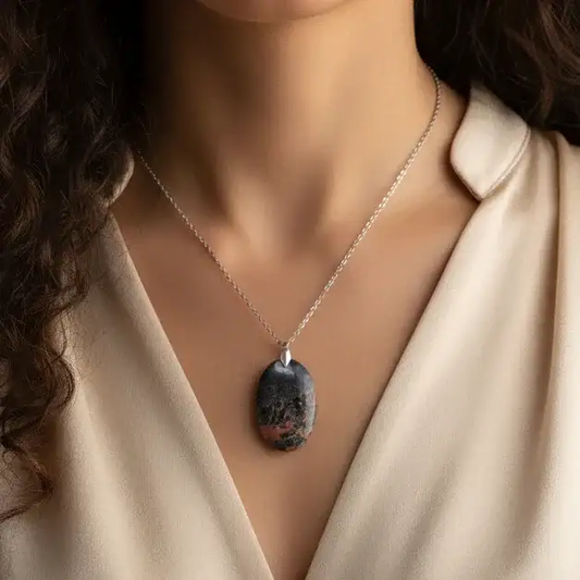 Pendentif en Agate Dendritique (PE1379)