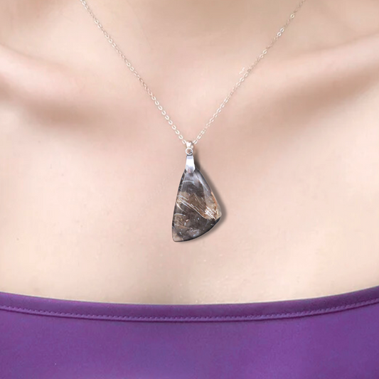 Pendentif en Agate fossile (PE1487)