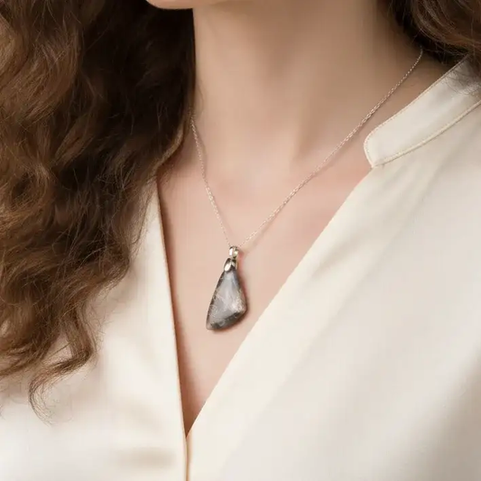 Pendentif en Agate fossile (PE1487)