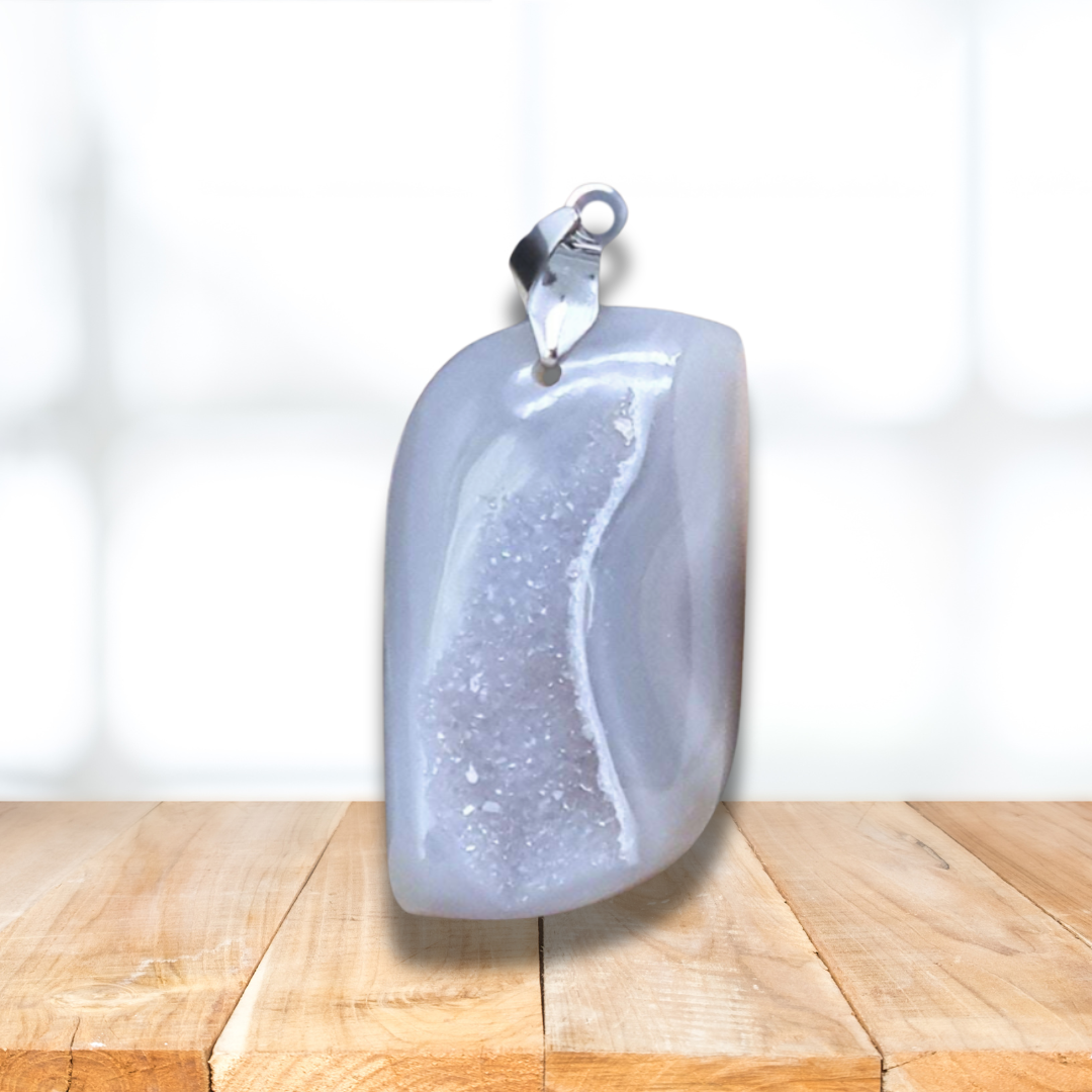 Pendentif en Agate avec géode brute (PE1684)
