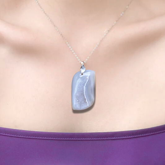Pendentif en Agate avec géode brute (PE1684)