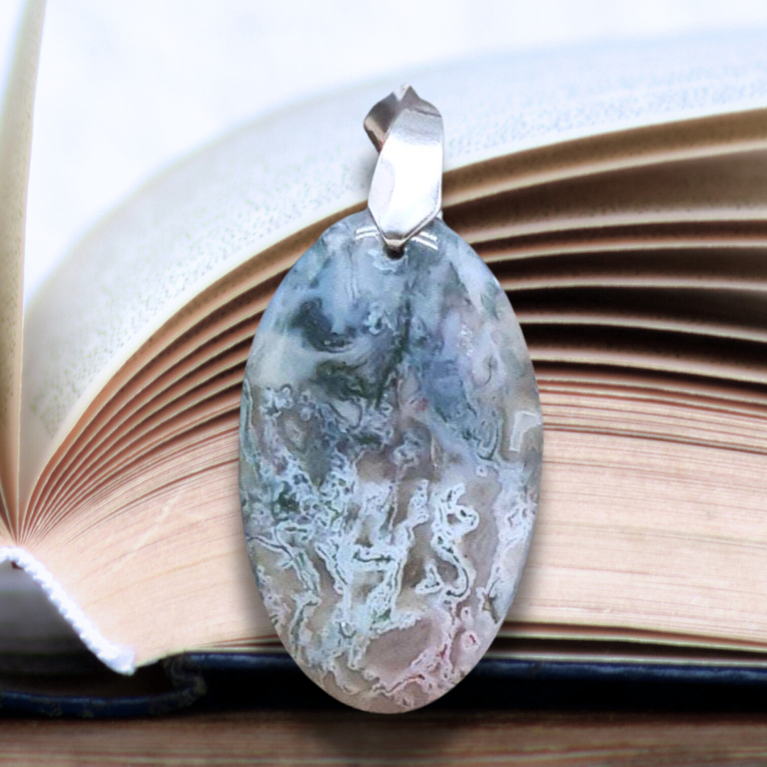 Pendentif en Agate mousse (PE661)