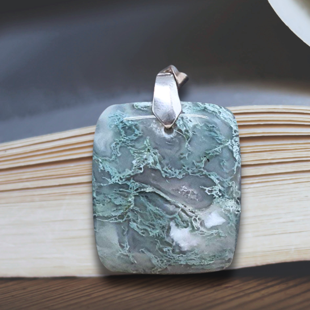 Pendentif en Agate mousse (PE662)