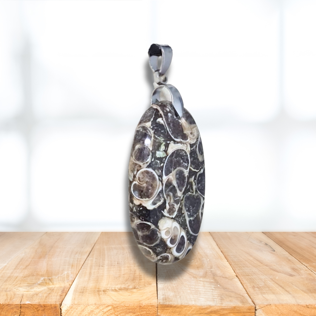 Pendentif en Agate à Turritelles (PE449)